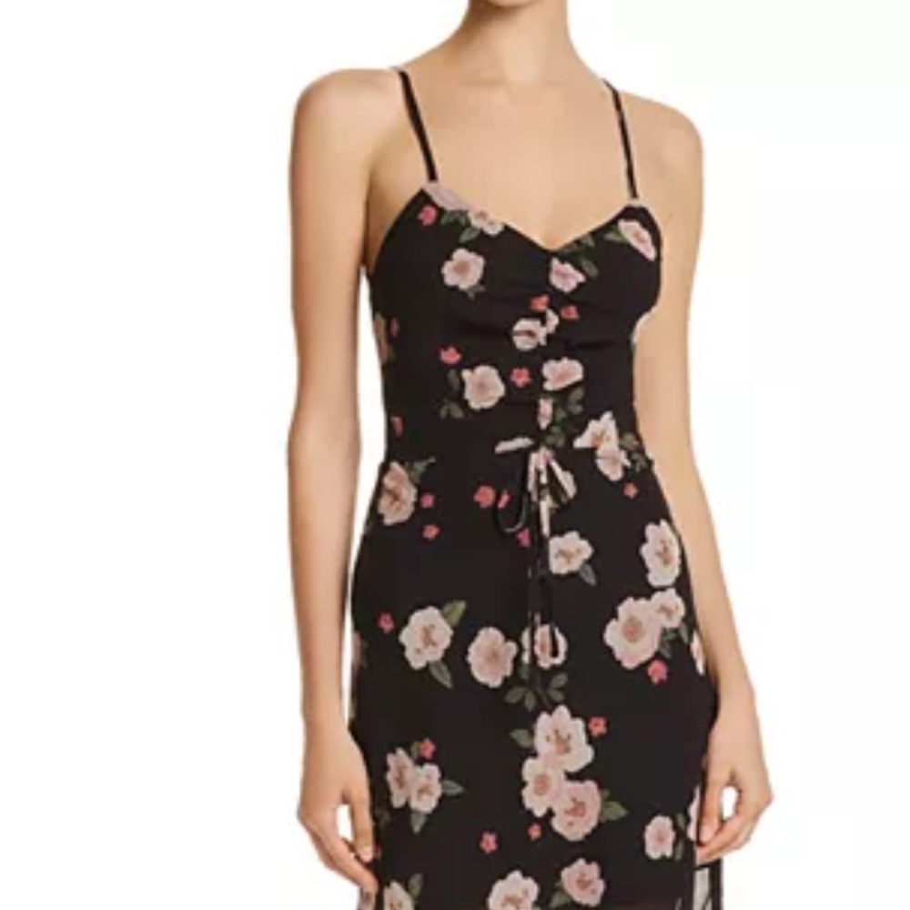La Maison Talulah Floral Black Mini Dress Sz XS Altered‎